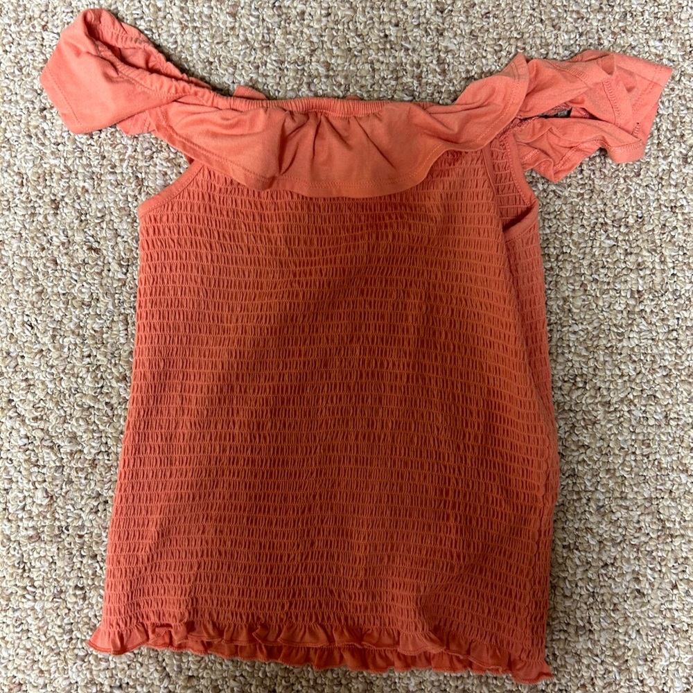 ruffle sleeve coral crop top